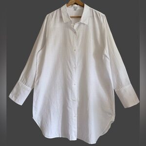 J. CREW Beachwear Linen Blend Lightweight Button Down Beach Cover-up Tunic XXL